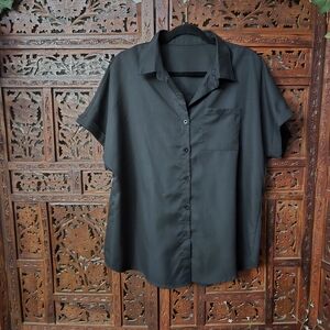 Womens Short Sleeve Button Shirt W Pocket